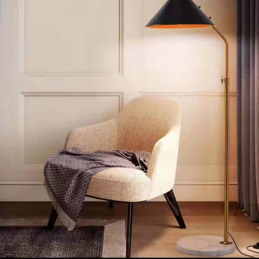 Hotel Black Top Metallic Floor Light