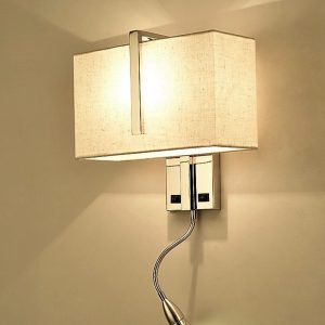 Hotel Guest Wall Light with Led Reading Lamp & USB Charging